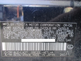 2007 LEXUS IS250 NAVY BLUE 2.5L AT Z16262